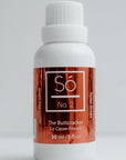 White bottle with a red shimmery label labeled Só No. 2 The Buttcracker Toilet Drops on a white background