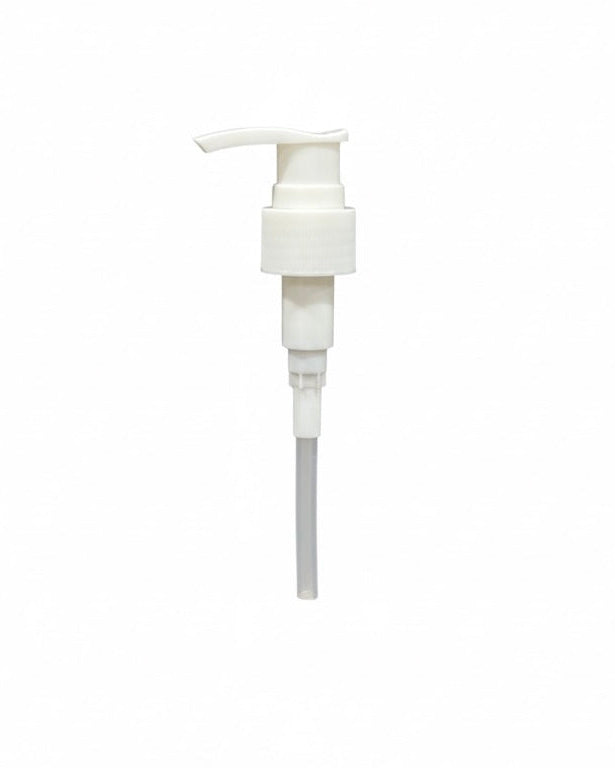 White pump dispenser replacement part on a white background
